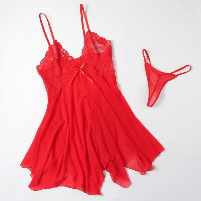 Комплект платье и стринги Candy Girl Fiona черные, OS УТ-00003532 - Candy Girl - Комбинации и пеньюары с трусиками - Купить