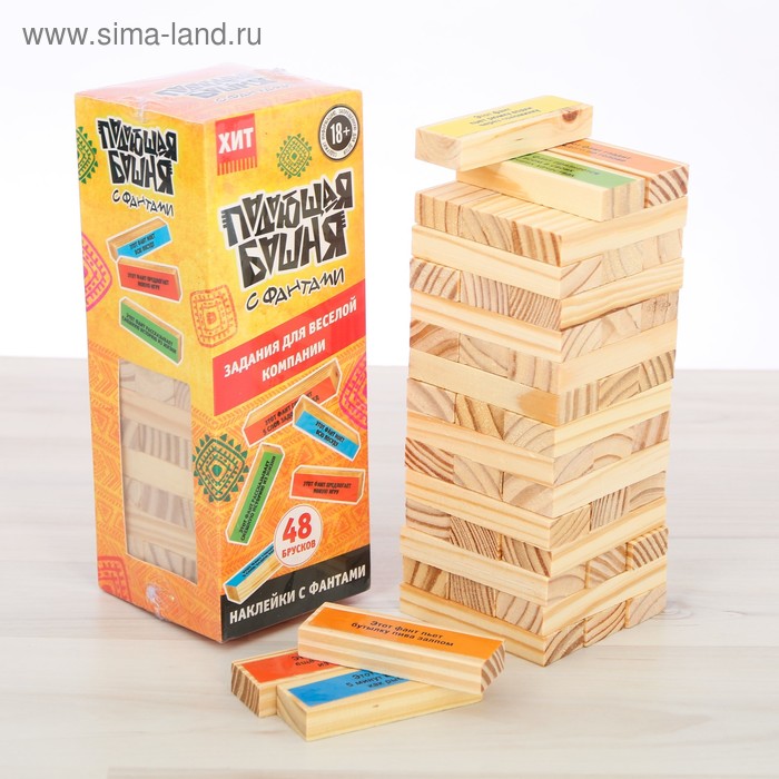 Игра Ecstas Башня подчинения с фантами, 54 бруска 7303462 - Ecstas - Игры - Купить