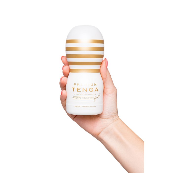 Мастурбатор Tenga Premium Vacuum Cup Gentle, белый TOC-201PS - Tenga - Не анатомические мастурбаторы - Купить