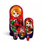 сувенирные матрёшки 5 штук народных промыслов России
