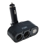 Разветвитель прикуривателя TORSO, 2 гнезда + 2 USB, 12/24 В 