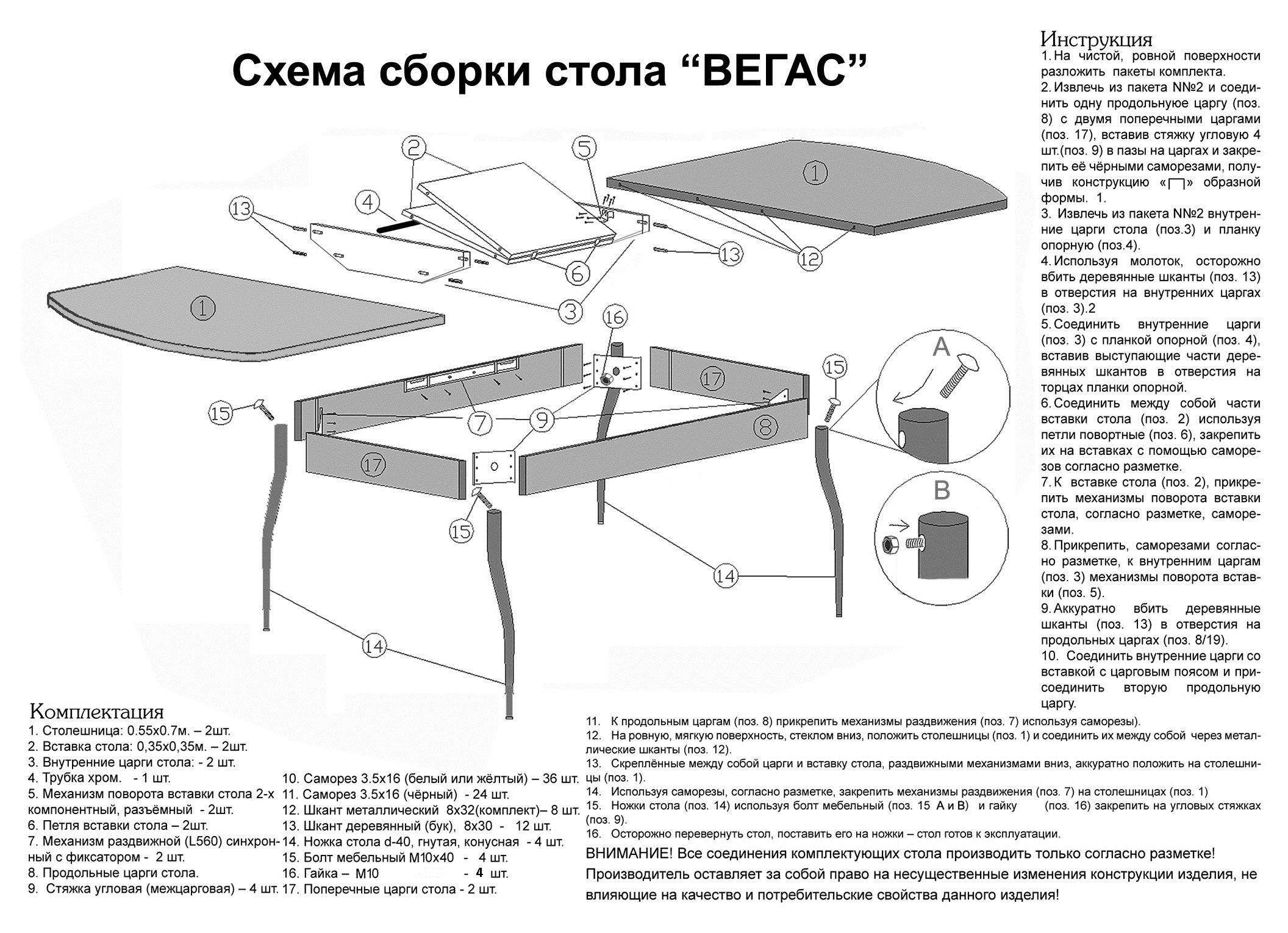 инструкция по сборке стола ск 7