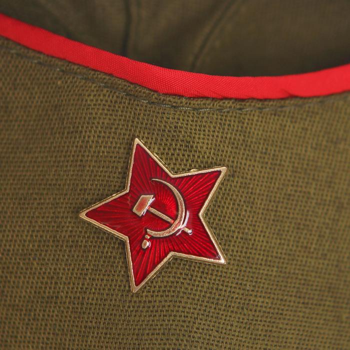 Детский карнавальный костюм "Военный", брюки, гимнастёрка, ремень, пилотка, р-р 30-32, рост 120-130 см