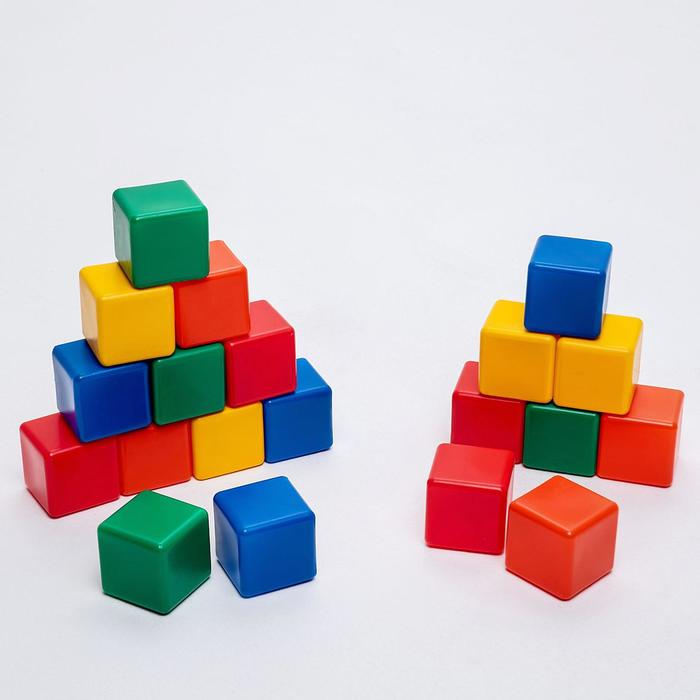 Набор цветных кубиков, 20 штук 6 х 6 см - фото 124962
