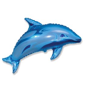 Шар фольгированный 30" «Дельфин», цвет голубой