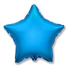 Шар фольгированный 32" «Звезда», без рисунка, металл, цвет синий - фото 125450