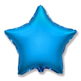 Шар фольгированный 32" «Звезда», без рисунка, металл, цвет синий