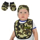 The carnival set of the military "mom's hero", bib, bandana, mittens The carnival set of the military "mom's hero", bib, bandana, mittens
