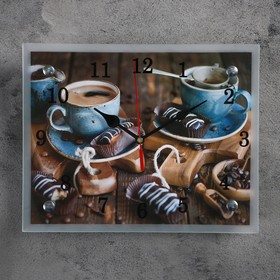 Часы настенные, серия: Кухня, "Кофе и конфеты", 20х25 см