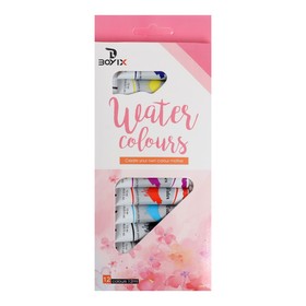 Watercolors, 12 colors, in a plastic tube, 12 ml. 