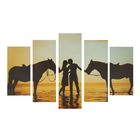 Модульная картина на подрамнике "Встреча", 2 — 25×53 см, 2 — 25×67 см, 1 — 25×80 см, 80×140 см