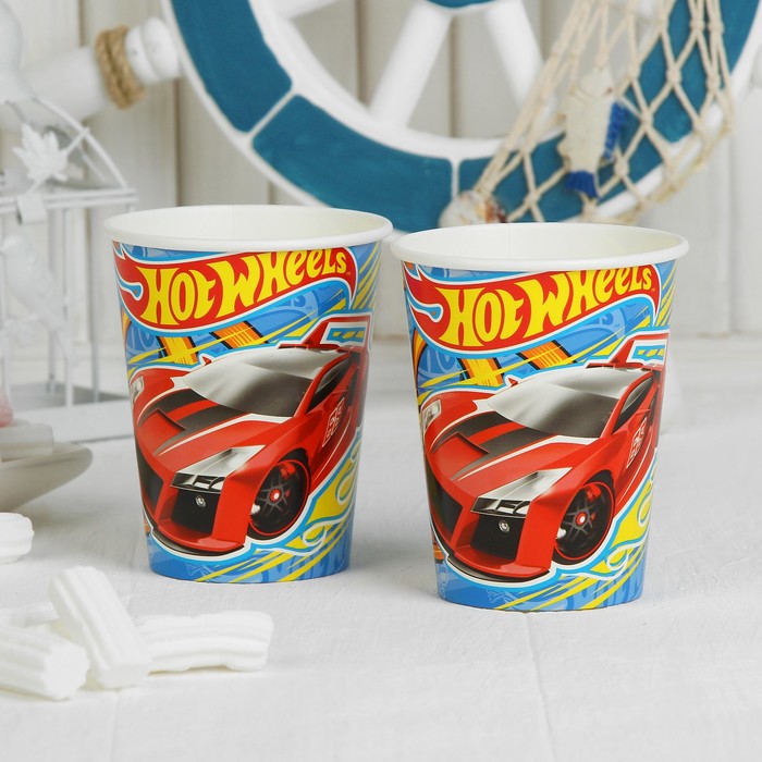 Стаканы бумажные Hot wheels, набор 6 шт., 200 мл