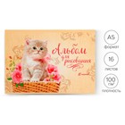 Альбом для рисования А5, 16 листов на скрепке "Котёнок в корзине" Альбом для рисования А5, 16 листов на скрепке "Котёнок в корзине"