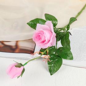 Цветы искусственные "Уральская роза" розовая 45 см