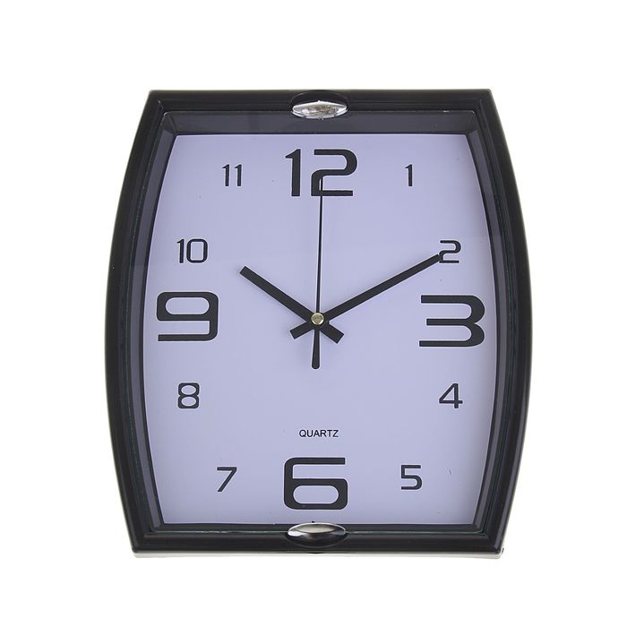 Часы настенные "Прямоугольник фигурный", циферблат белый, рама микс - фото 9254852