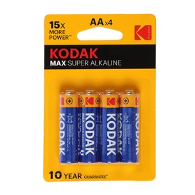 {{photo.Alt || photo.Description || 'Батарейка алкалиновая Kodak Max, AA, LR6-4BL, 1.5В, блистер, 4 шт.'}}