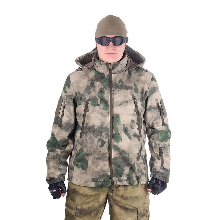 Куртка с капюшоном для спецназа демисезонная МПА-26 (тк.софтшелл) КМФ мох (50/5)