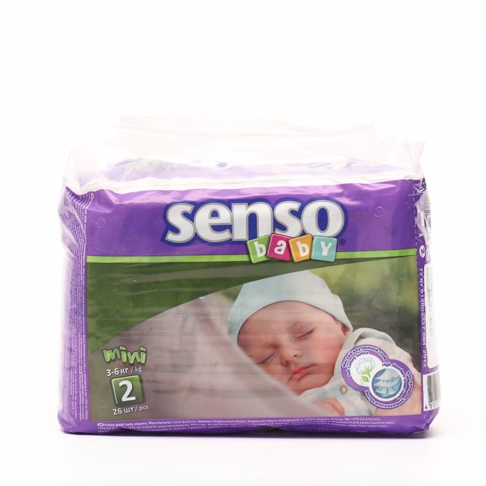 Подгузники «Senso baby» Mini, 3-6 кг, 26 шт/уп