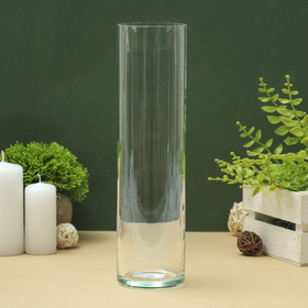 ваза "Цилиндр" d-80, h-300 мм. 1,35л  из прозрачного стекла (без декора)