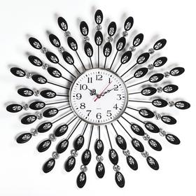 Часы настенные, серия: Ажур, "Перья павлина", плавный ход, 48 х 48 см, d циферблата=14 см