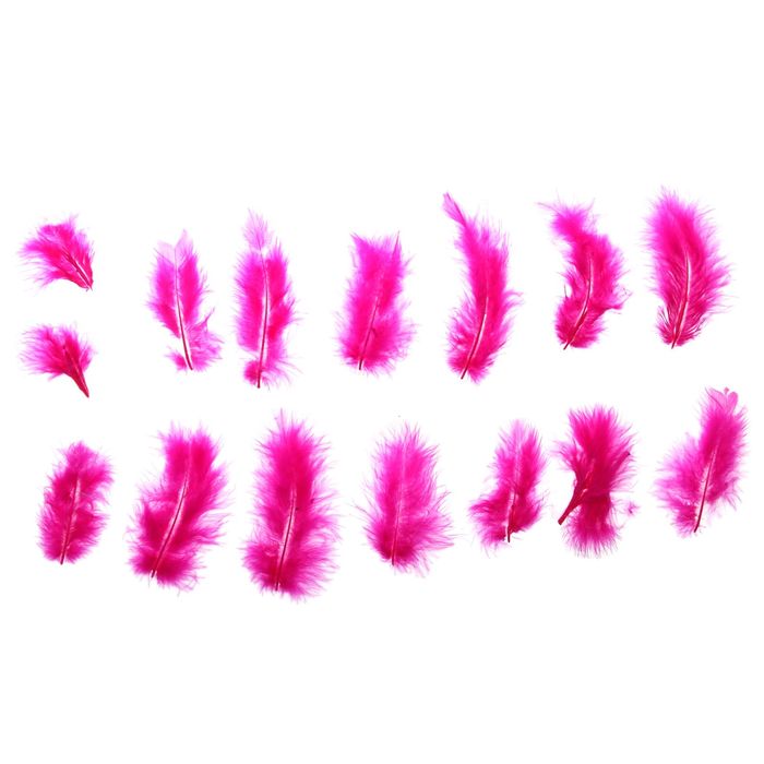 Набор перьев для декора 10 шт, размер 1 шт 10*2 цвет ярко розовый