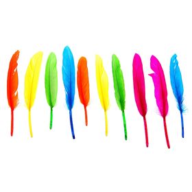 Набор перьев для декора 10 шт., размер 1 шт: 15 × 1,5 см, цвета МИКС