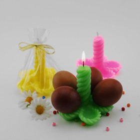 Свеча-подставка для яиц "Цветок", МИКС