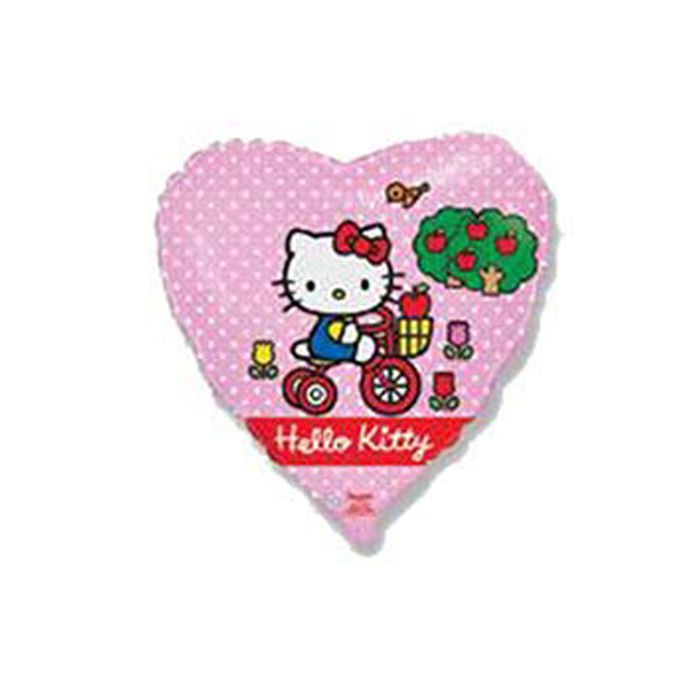 Шар фольгированный 18&quot; Hello Kitty на велосипеде, сердце