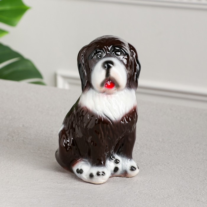 Копилка "Собака Бетховен", глянец, коричневая, 19 см, микс - фото 130511