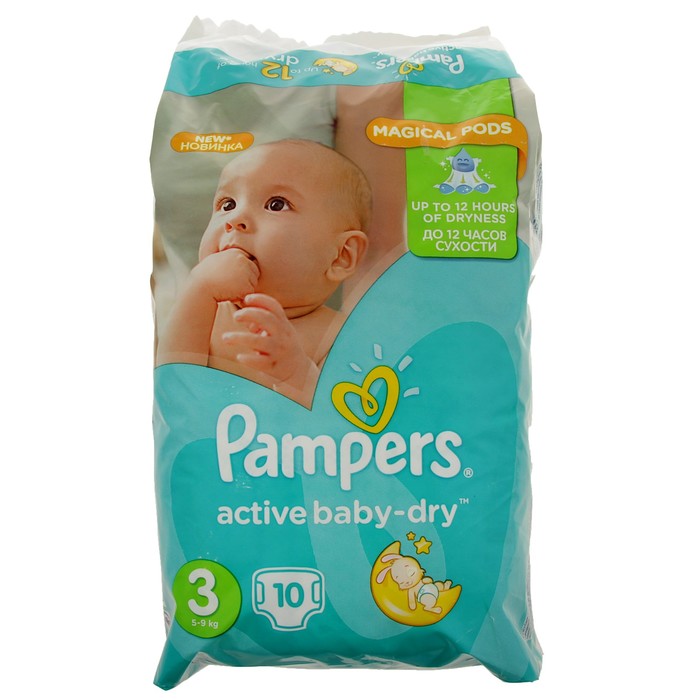 Подгузники «Pampers» Active Baby-Dry, Midi, 4-9 кг, 10 шт/уп