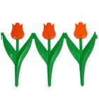 Ограждение декоративное, 30 × 225 см, 5 секций, пластик, оранжевый цветок, «Тюльпан» - фото 133021
