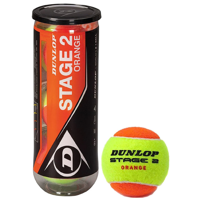 Мяч теннисный Dunlop Stage 2 orange 3B, набор 3 штуки ,фетр