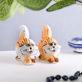 Сувенир  «Котик» , рыжий микс, гжель в Донецке