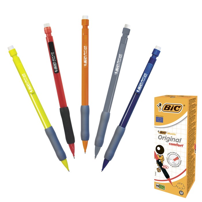 Карандаш механический BIC Matic grip, НВ, 0.7мм, МИКС