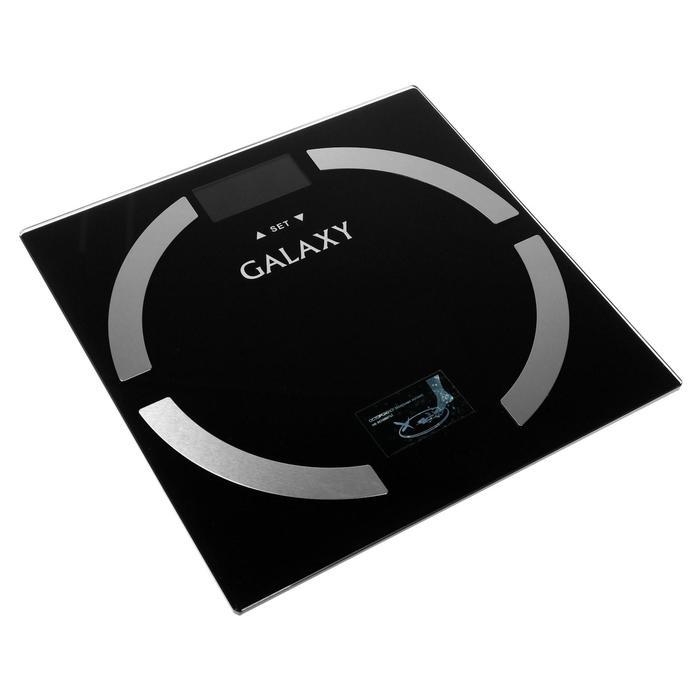 Весы напольные Galaxy GL 4850, электронные, до 180 кг, с анализатором массы, чёрные