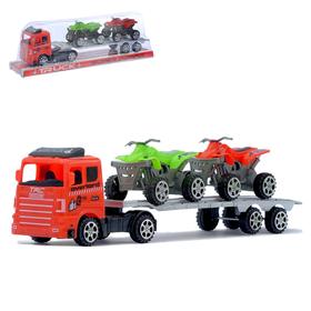 Truck inertia "Truck" with 2 ATVs, MIX color.