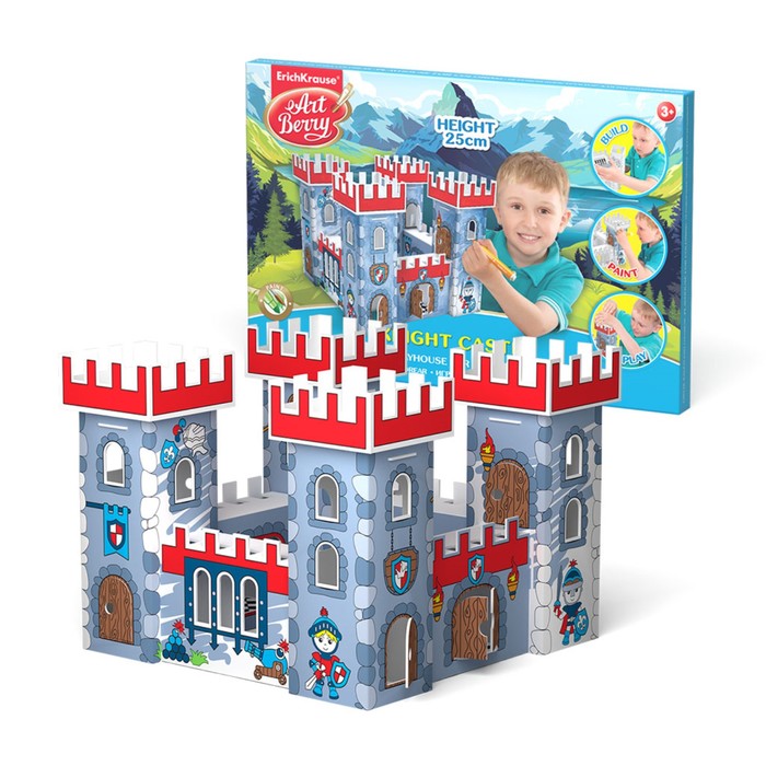 Игровой домик для раскрашивания Artberry Knight Castle Крепость, собираются без клея и ножниц