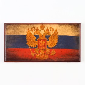 Нарды "Россия", деревянная доска 40х40 см, с полем для игры в шашки в Донецке