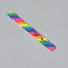 Nail file-emery "rainbow", abrasiveness, 200/200, 18cm, classic