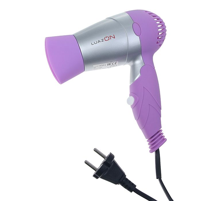 Фен для волос LuazON LF-07, 1000 Вт, 2 скорости, складная ручка, фиолетовый