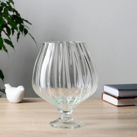 ваза "Бокал 1,8л." риф. d 155*h 200 мм. из прозрачного стекла (без декора)