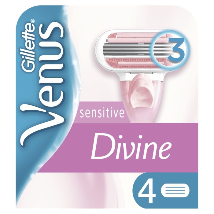 Сменные кассеты Gillette Venus DIVINE, 3 лезвия, 4 шт