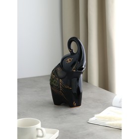 Копилка "Слоник", чёрная, покрытие глазурь, керамика, 30 см, микс