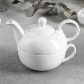 Набор чайный, 2 предмета: чайник 375 мл, чашка 340 мл