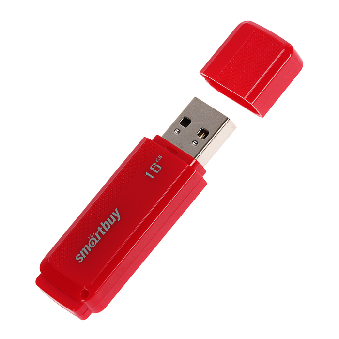 Флешка Smartbuy Dock, 16 Гб, USB2.0, чт до 25 Мб/с, зап до 15 Мб/с, красная - фото 320352