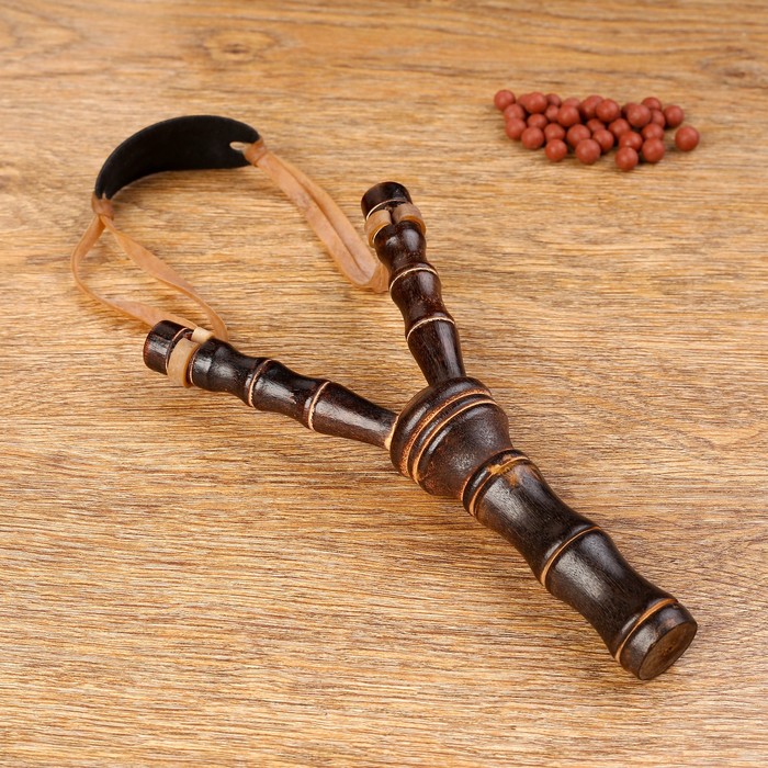 Рогатка "Бамбук", двойной резиновый жгут, деревянная, 19х11 см, - фото 138170