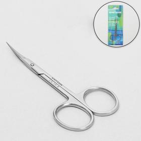 Cuticle manicure scissors, curved, 10 cm, silver, CS-1/8-S (CVD). 