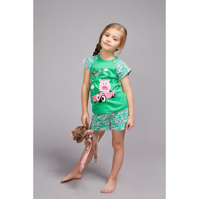 Пижама для девочки &quot;Принцесса&quot;, рост 122-128 см (32), цвет изумруд