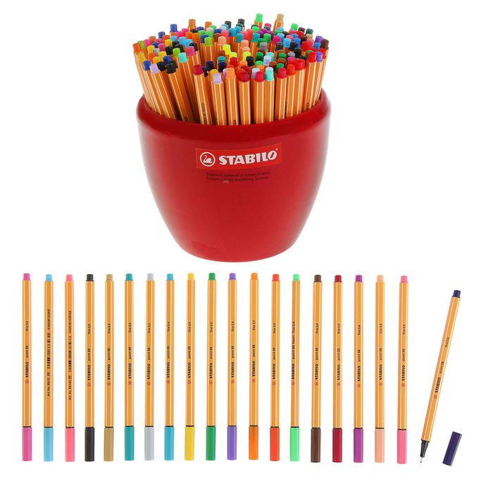 Ручка капиллярная Stabilo point 88 0.4 мм МИКС 47 цветов в керамическом горшке 88/150-2