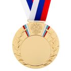 Медаль под нанесение, триколор, золото, d=8 см - фото 6799881